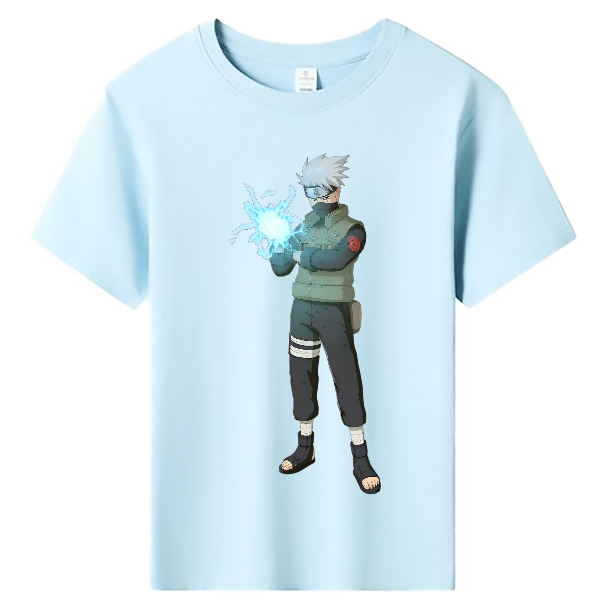 （画像用） NARUTO -ナルト- はたけ カカシ Hatake Kakashi 綿100％キッズTシャツ（フロントプリント）